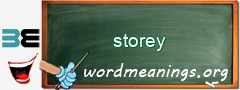 WordMeaning blackboard for storey